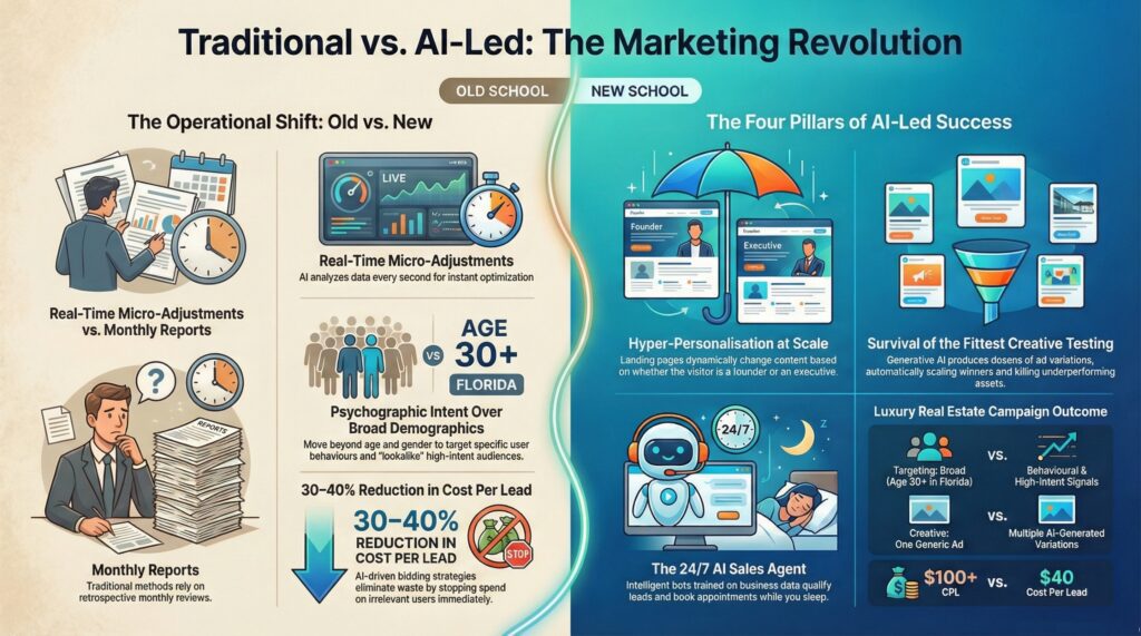 Comparison of traditional and AI marketing strategies